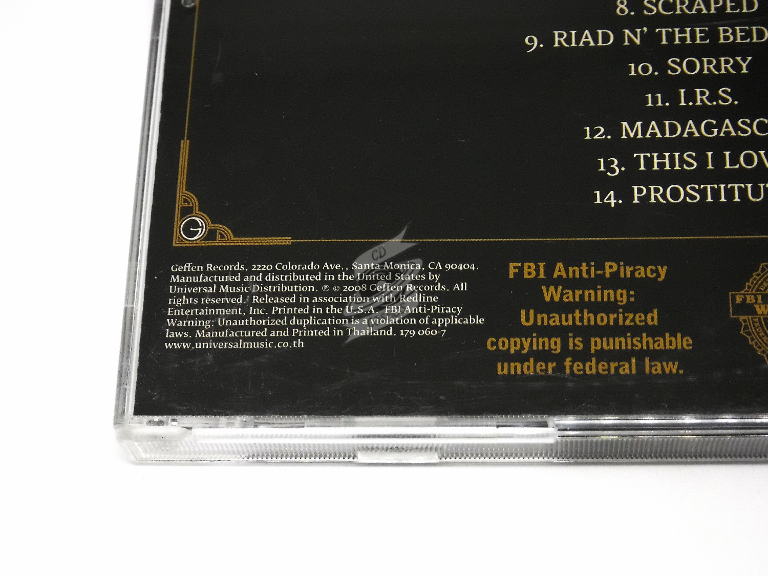 We Love Guitars Guns N Roses Chinese Democracy Gold CD A5 EGA Ungerahmt Display