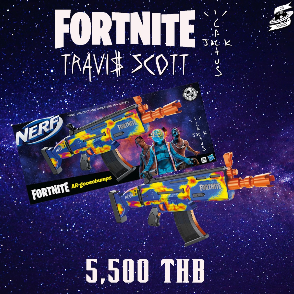 Travis Scott Cactus Jack Fortnite AR-Goosebumps Nerf Elite Dart Blaster - US