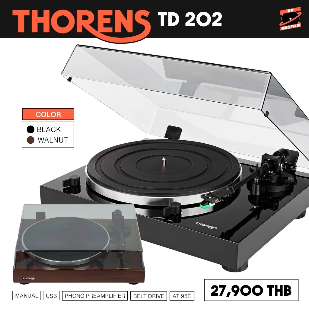 Thorens TD 202 (Color Black, Walnut)(ส่งแค่ในประเทศ)